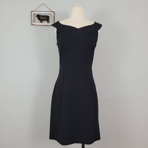 J. Mclaughlin‎ Catalina Cloth Black Sleeveless Sheath Dress Sz 2 Classic Office